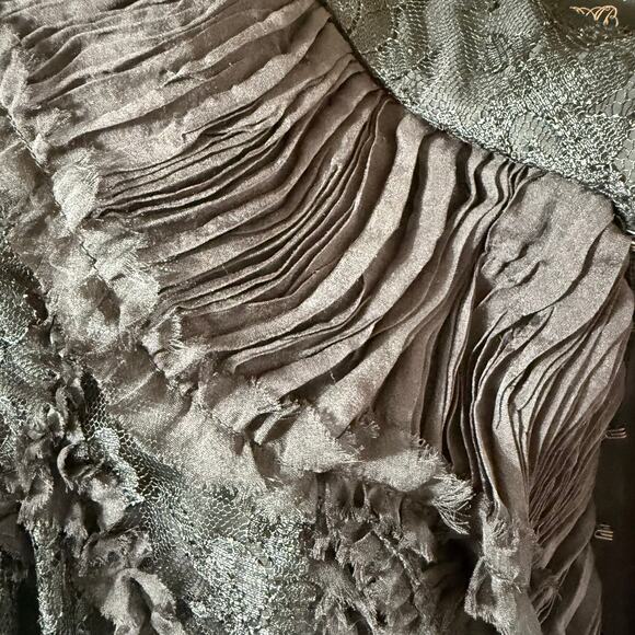 NWT Barronduquette Lace Ruffle Jacket SZ 8 Formal Witchy Dark Romantic Goth - Picture 5 of 13